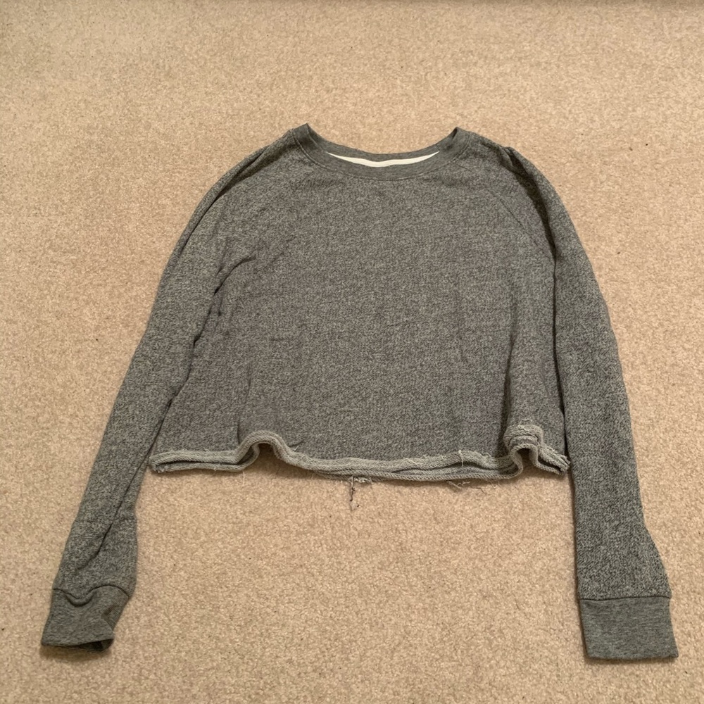 Grey Cropped Crewneck